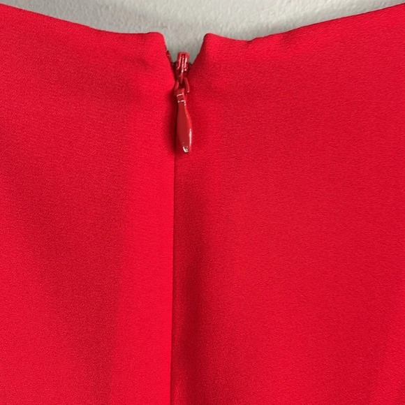 BCBGMAXAZRIA NWT Haley Chiffon ColorBlock Burnt Poppy Draped Dress Size 2 - Picture 6 of 12